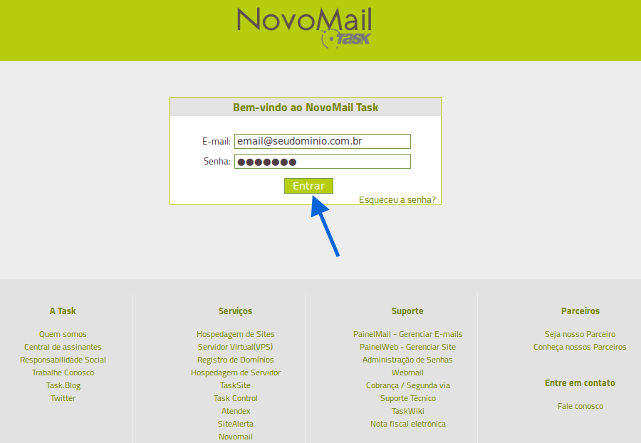 Para ativar ou desativar o Anti-SPAM do seu e-mail profissional